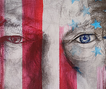 Trump for Liberty — Collage, acrylique et graphite — Beyond Faces, Jérémy MORIN